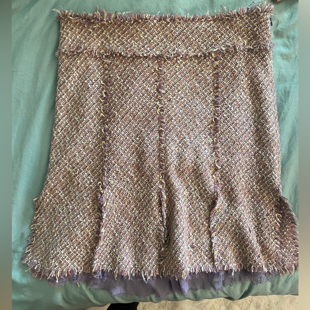 Bebe women’s tweed ruffle‎ skirt